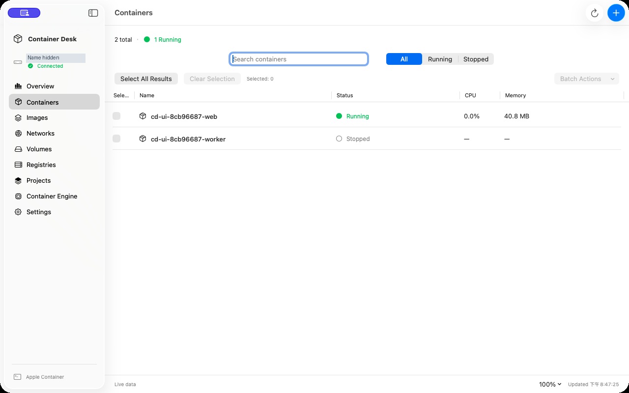 Container Desk 0.2.0 教學：用原生 Mac 介面管理 Apple Container，部署第一個本機服務